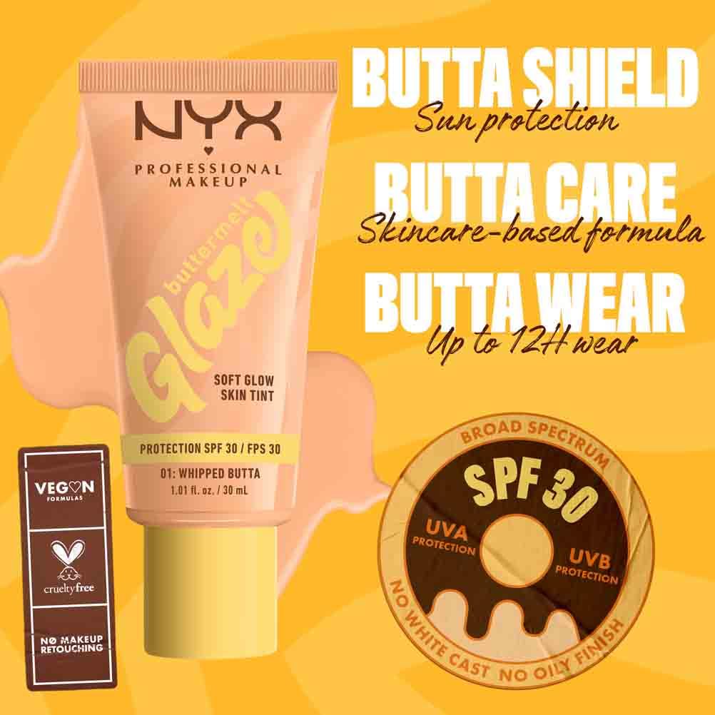 NYX Professional Makeup Skin Tint with SPF 30 for Glazed Donut Finish 4