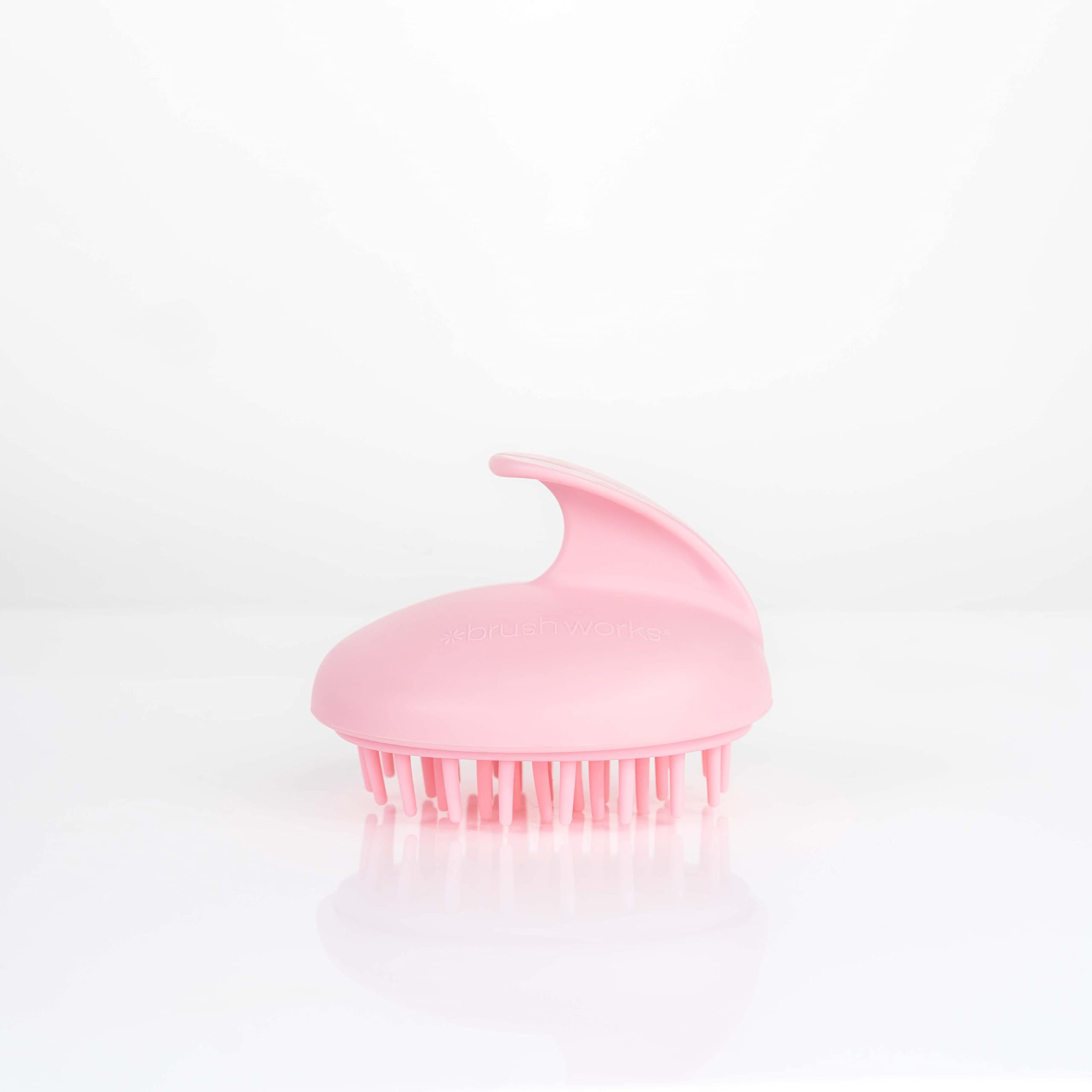 Brushworks Scalp Massaging Brush (Pink) – Flexible Bristle Scalp Scrubber for Deep Cleanse