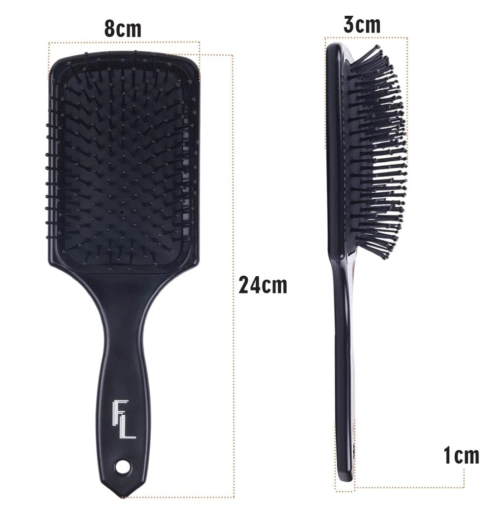 Fine Lines Paddle Hair Brush with 11 Row Nylon Bristles for Detangling and Smoothing 7