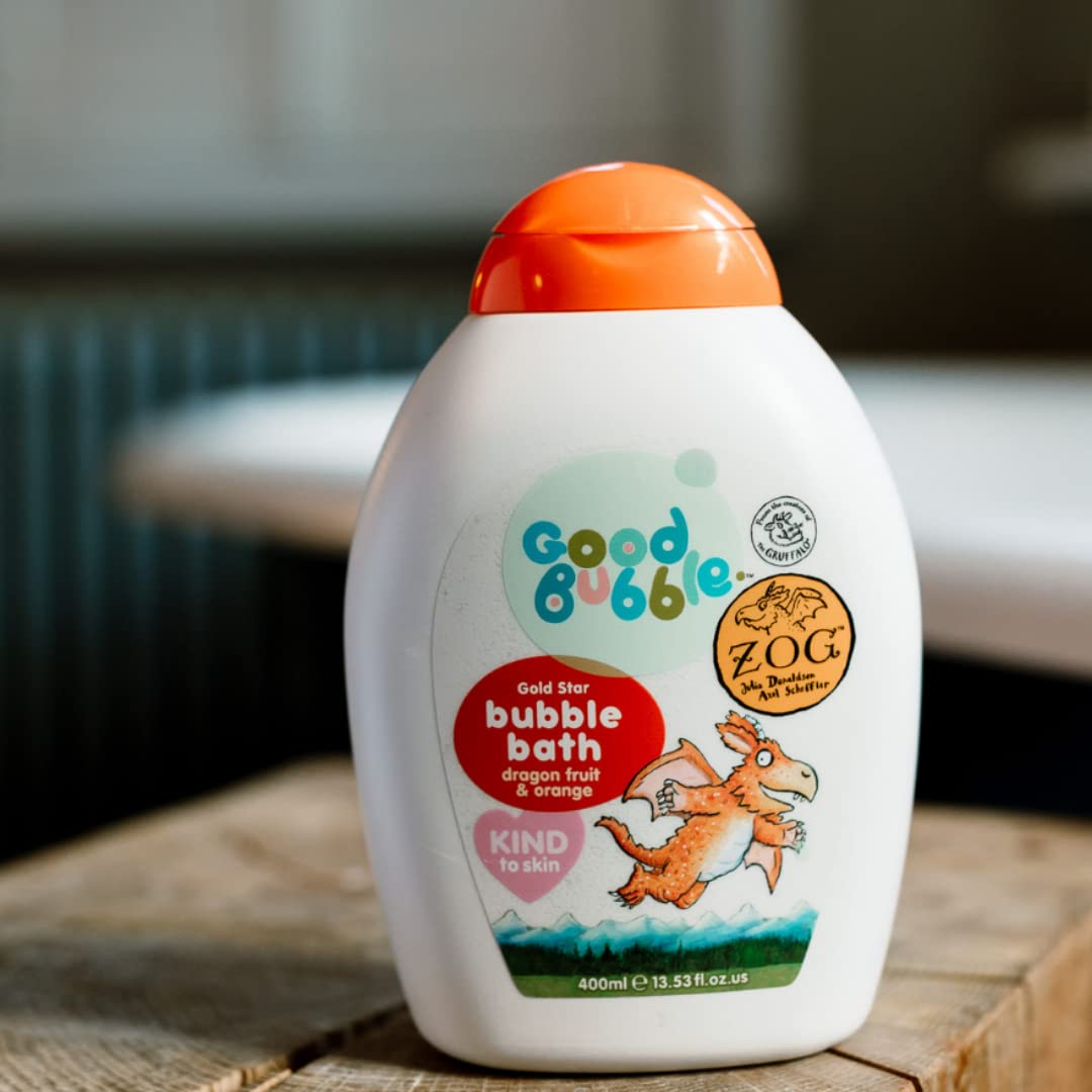 Good Bubble Zog Dragon Fruit & Orange Bubble Bath for Sensitive & Eczema-Prone Baby Skin, 400ml