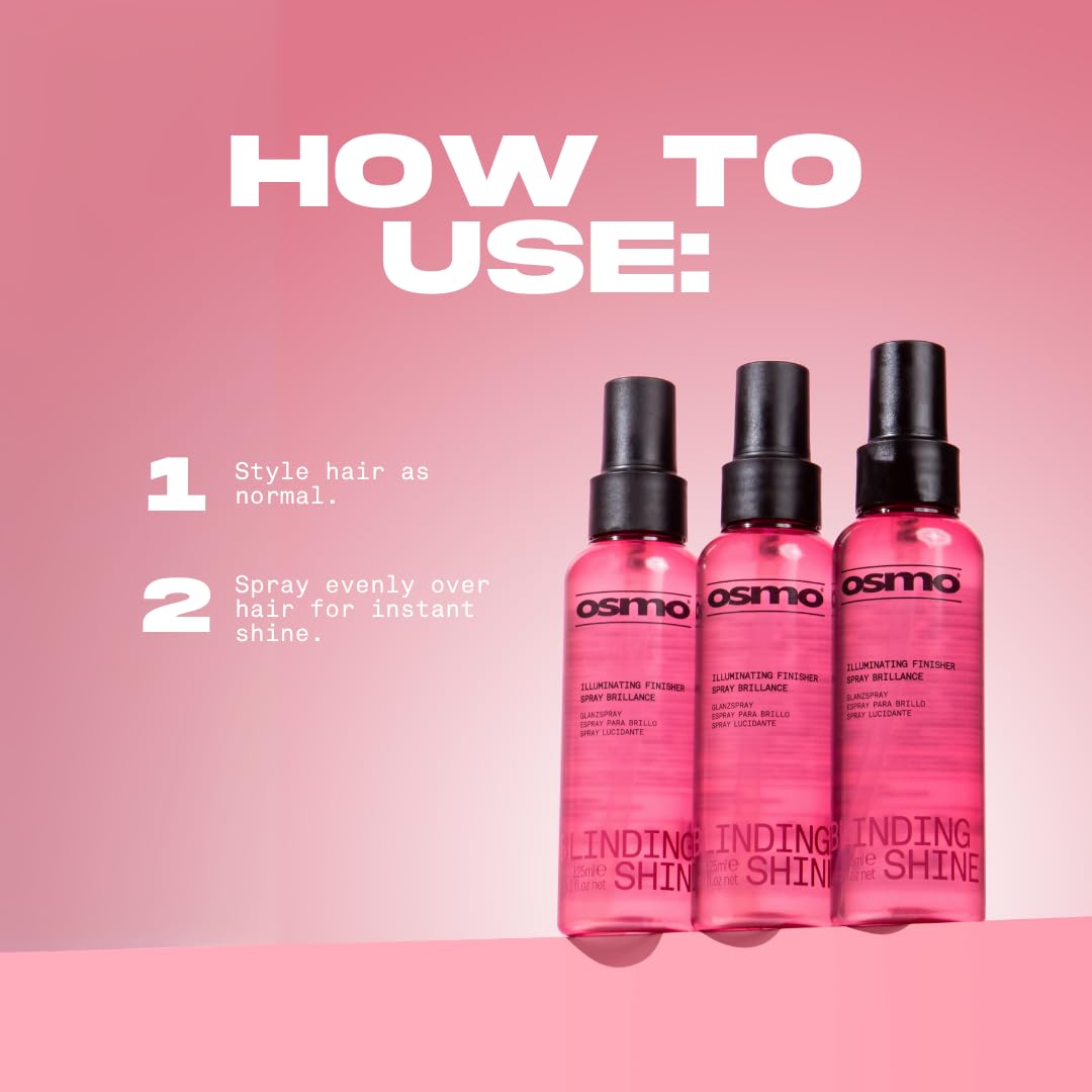 OSMO Blinding Illuminating Finisher Spray | High Gloss Frizz Control with Moringa Oil & Silk Protein 7