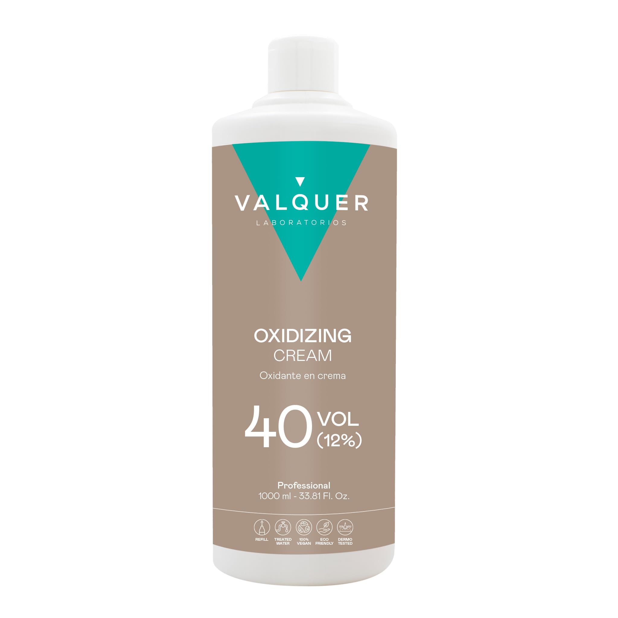 Valquer Stabilized Hydrogen Peroxide Cream 40 Volume 12% Oxidizer for Professional Hair Perms and Coloring