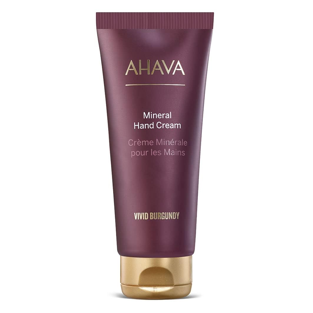 AHAVA Vivid Burgundy Mineral Hand Cream 100ml with Dead Sea Minerals & Acai