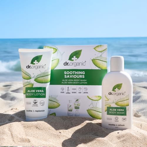Dr Organic Aloe Vera Soothing Saviours Body Duo: Body Wash & Lotion Set