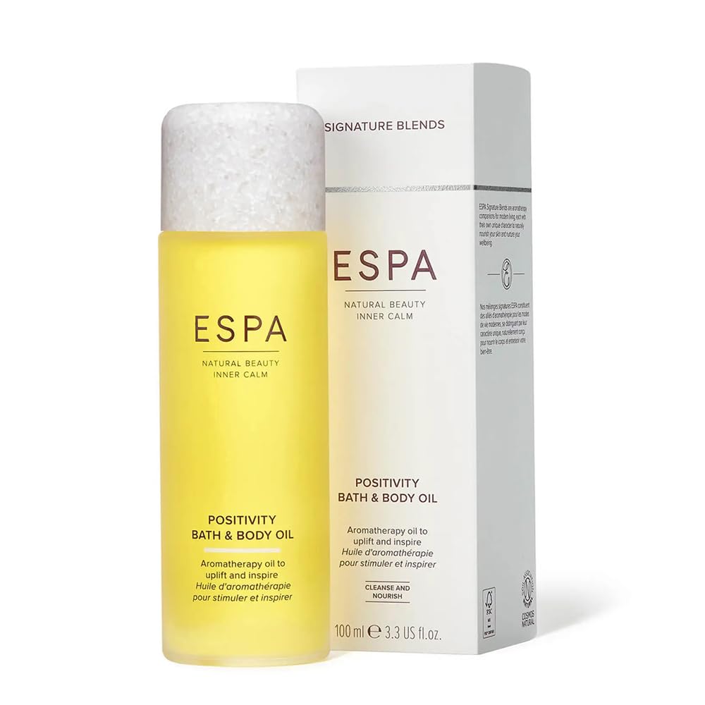 ESPA Positivity Bath & Body Oil 100ml with Jasmine, Rose Geranium & Ashwagandha