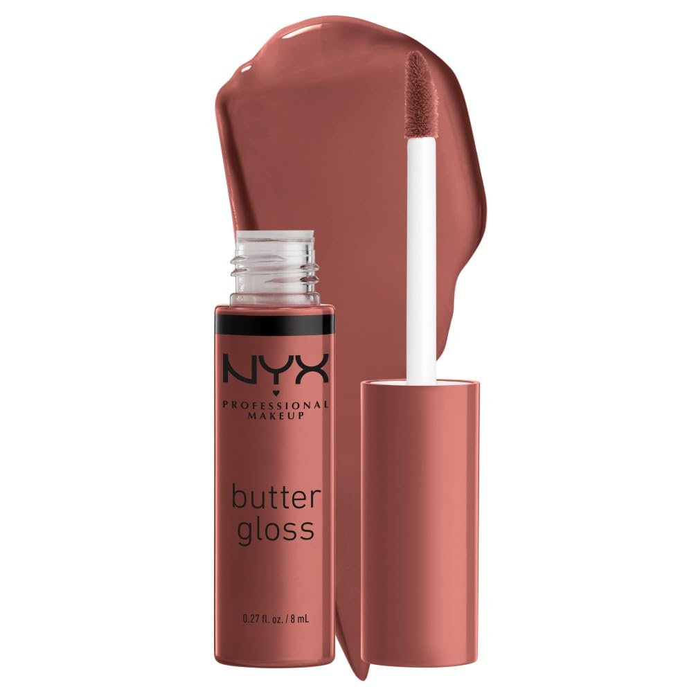 NYX Professional Makeup Butter Gloss Duo Pack - Praline & Crème Brulee, Non-Sticky Lip Gloss 3