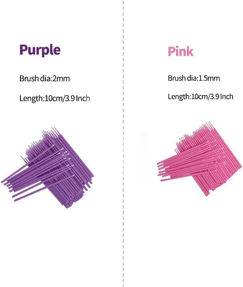 LauCentral 200PCS Disposable Micro Applicator Brushes for Makeup & Eyelash Application 3