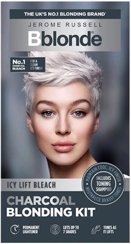 Jerome Russell Bblonde Charcoal Blonding Kit – Toning Bleach Light Up toning Up to 7