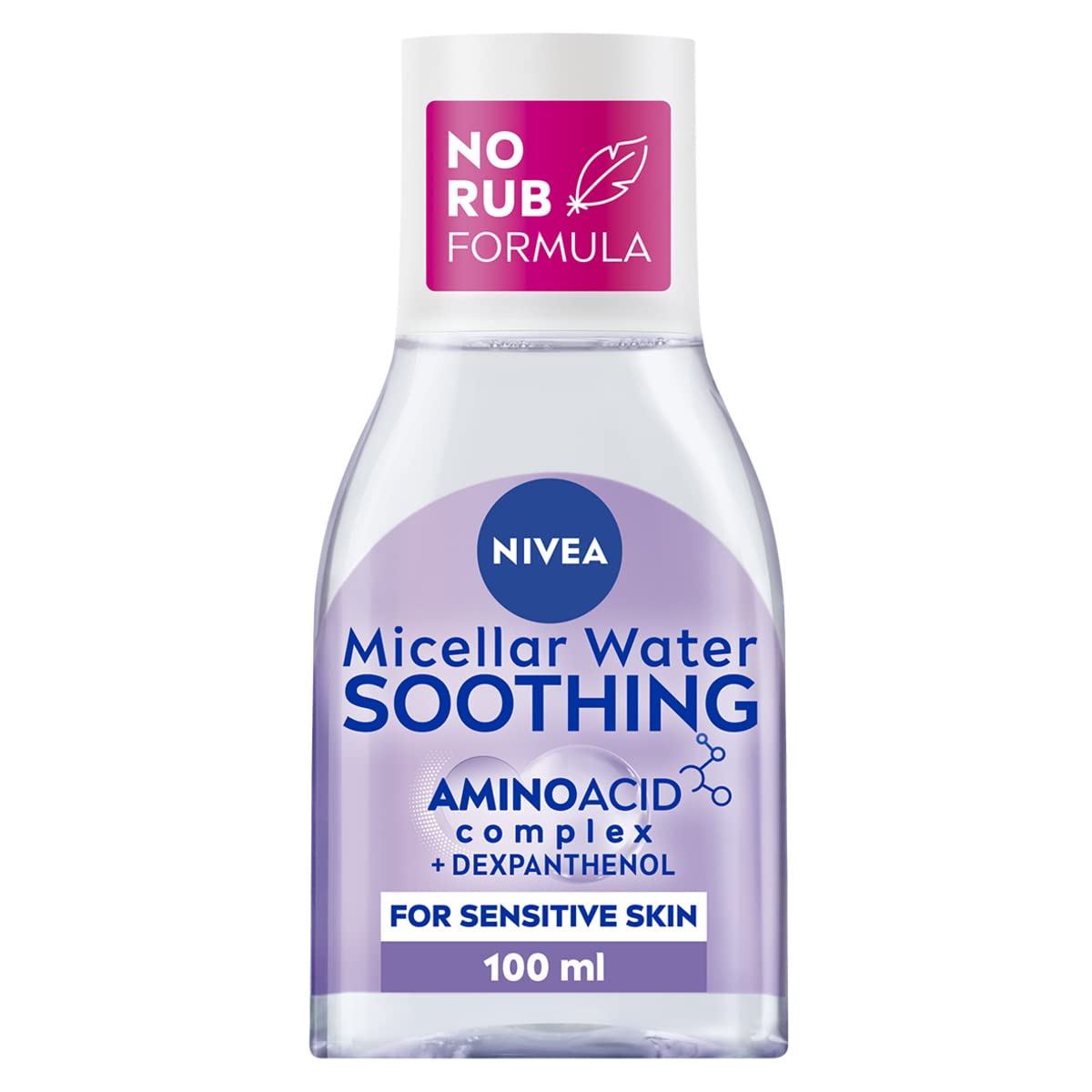 NIVEA Soothing Micellar Water for Sensitive Skin, Perfume-Free Cleanser 100ml