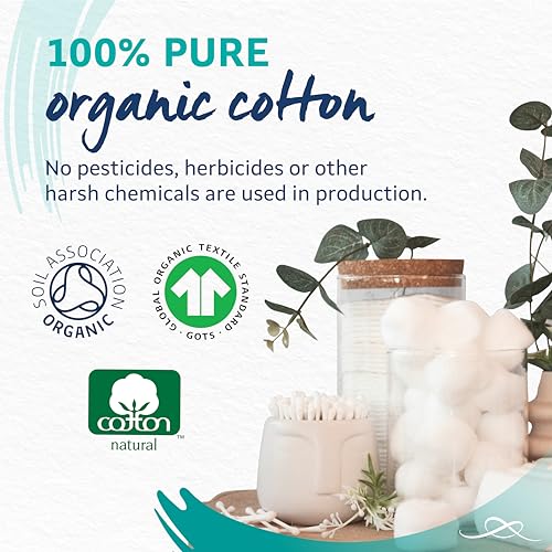 Lil-Lets Certified Organic Cotton Wool Balls, 100 Count, 100% Pure Cotton