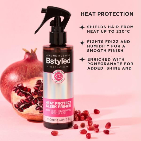 Jerome Russell BStyled Heat Protect Sleek Primer - 230°C Protection & Frizz Control