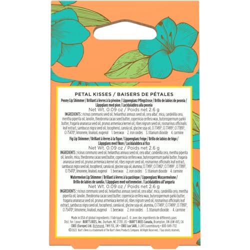 Burt's Bees Lippenstift-Geschenkset, 3 schimmernde Lippenfarben in den Nuancen Pfingstrose, Wassermelone und Fi 10