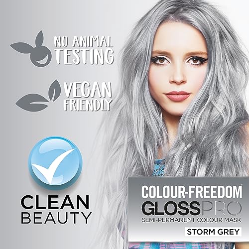 Knight & Wilson Colour-Freedom Gloss Pro Storm Grey Semi-Permanent Hair Colour 150ml Vegan Mask