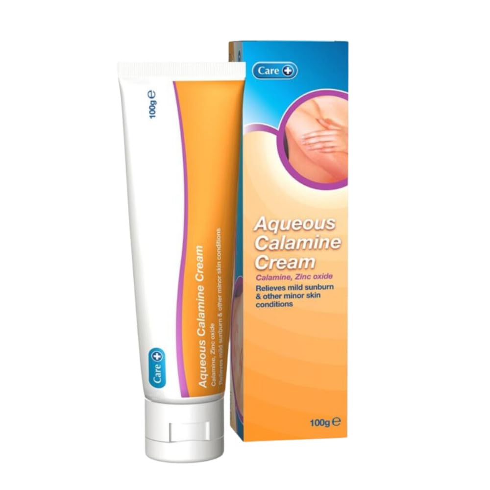 Care Aqueous and Calamine Cream Tube for Sunburn and Minor Skin Irritation Relief 100g