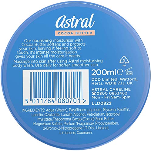 Astral Intensive Moisturiser Cream with Cocoa Butter for Face & Body 200ml 4