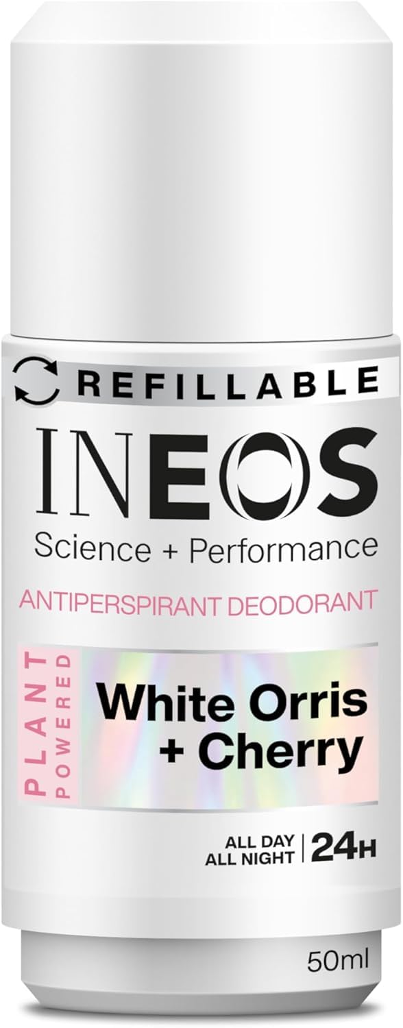 INEOS Skin Science 24H Antiperspirant Deodorant Roll On White Orris + Cherry with SkinActiv Cooling Tech