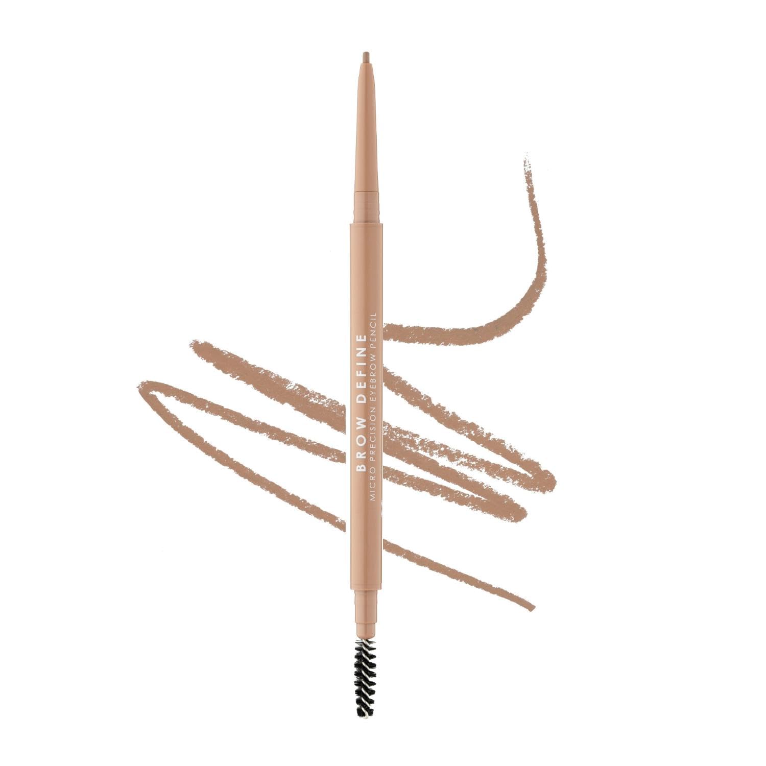 MUA Makeup Academy Brow Define Micro Eyebrow Pencil with Spoolie Brush, Fair, 0.05 g - Vegan & Cruelty Free