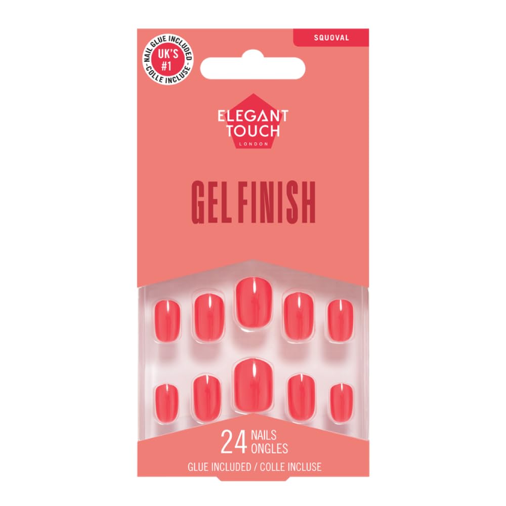 Elegant Touch Core Colour False Nails in Calypso Coral - Squoval Shape