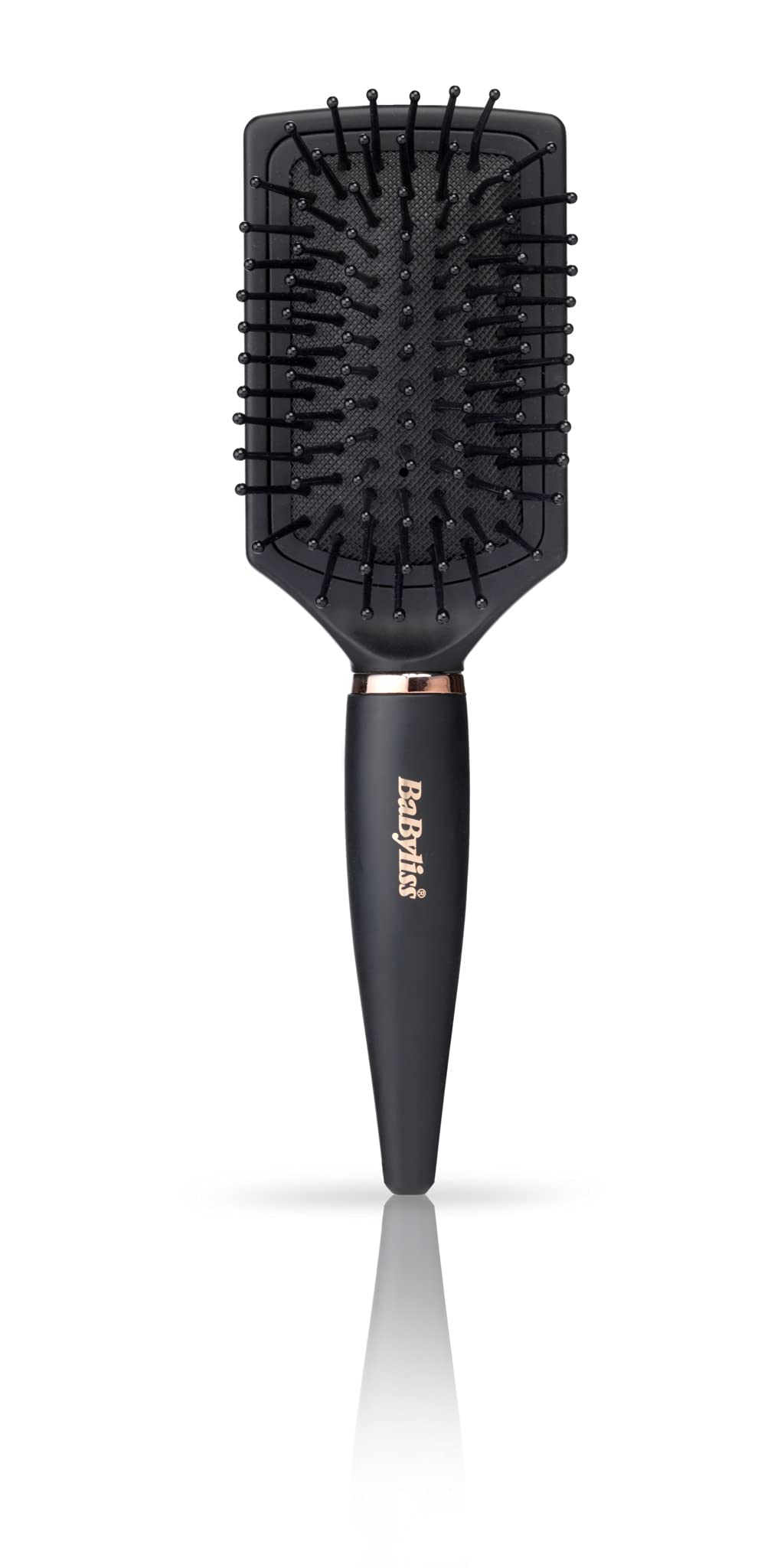 BaByliss Mini Paddle Hair Brush - Small Travel Brush for Smooth Finish, Black