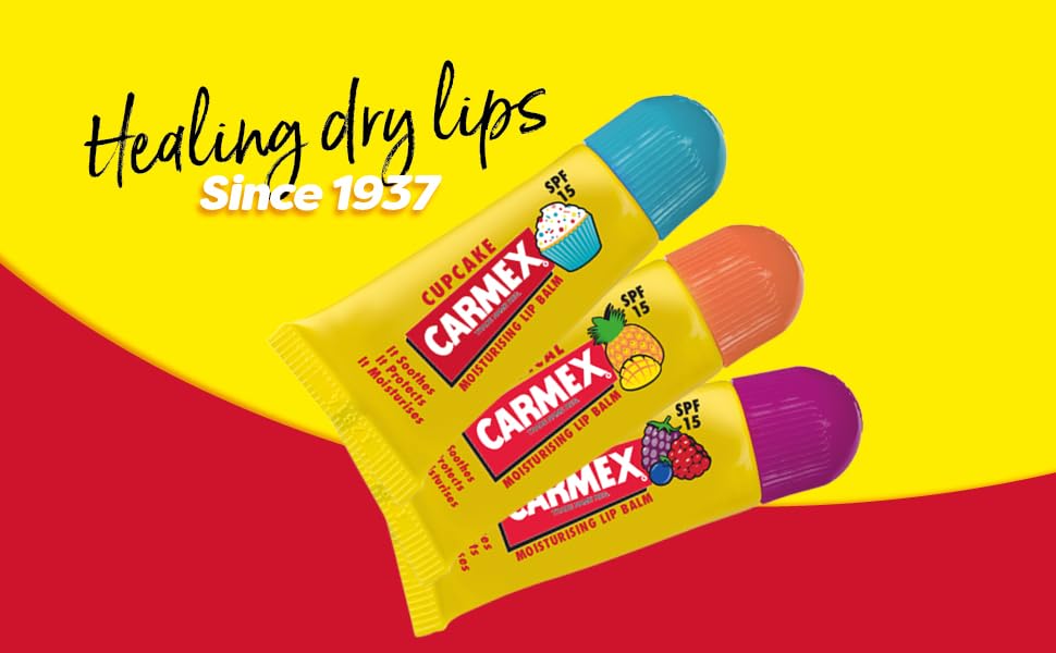 Carmex Minis Scented Lip Balms SPF 15, 3-Pack (Cherry, Strawberry, Pineapple Mint) 8