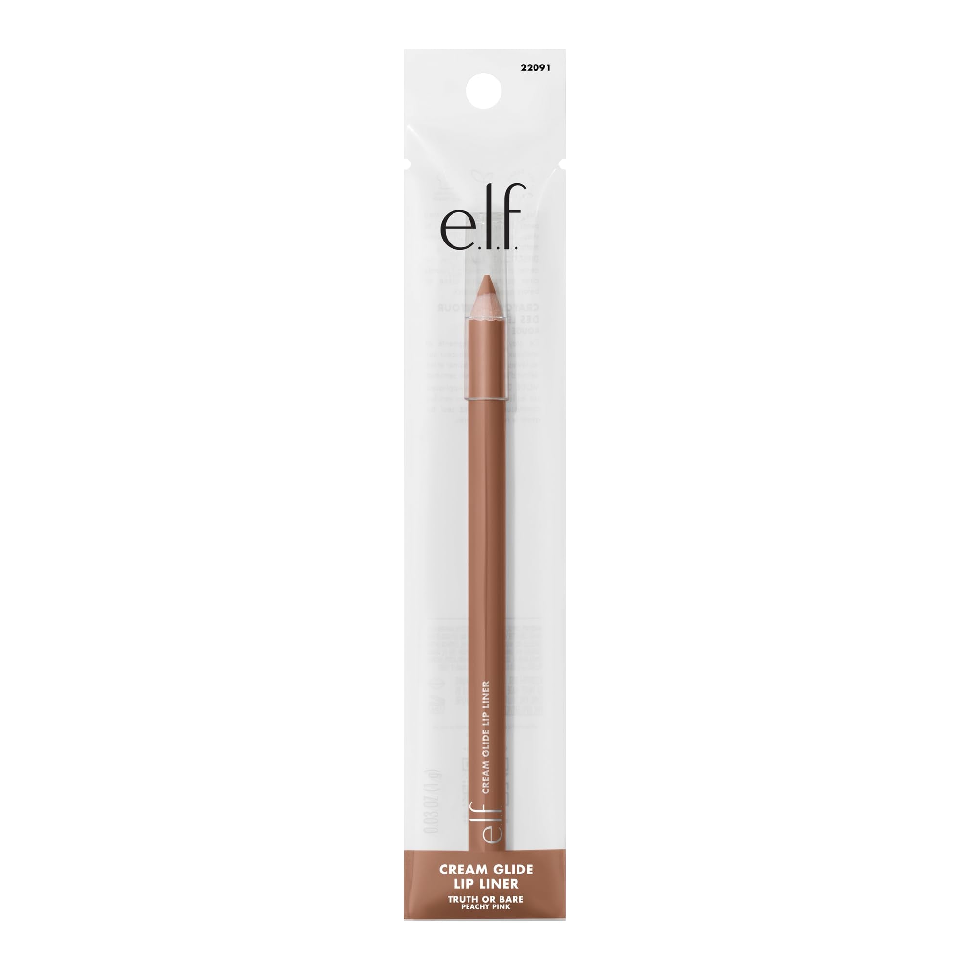 e.l.f. Cream Glide Lip Liner - Truth or Bare | Semi-Matte Finish 8
