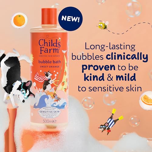 Childs Farm Kids Bubble Bath, Sweet Orange | Gentle & Hydrating for Sensitive Skin