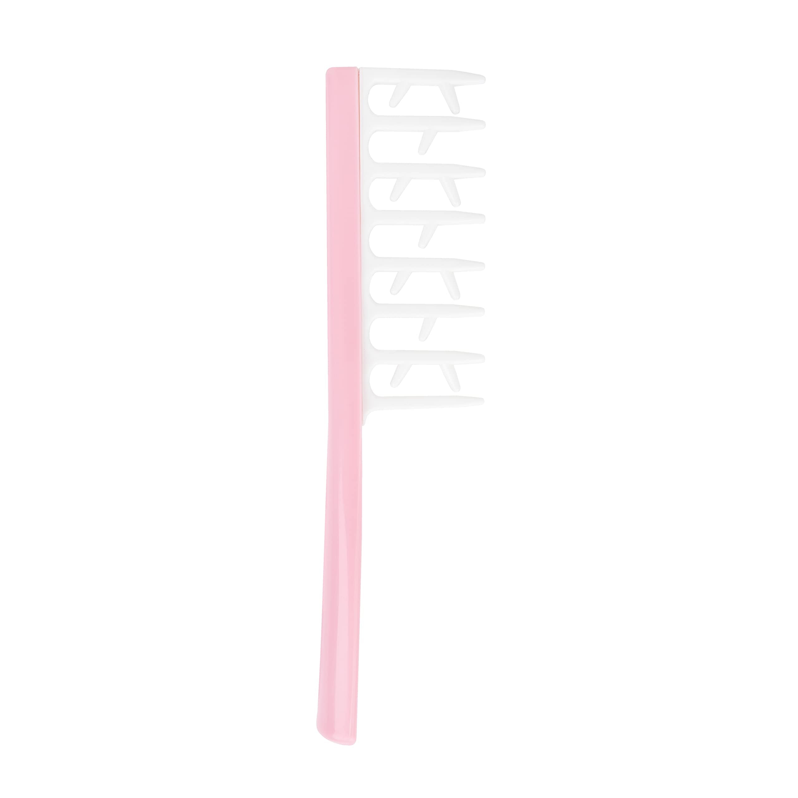 Brushworks Smoothing Curl Comb Pink for Frizz Reduction and Curl Definition