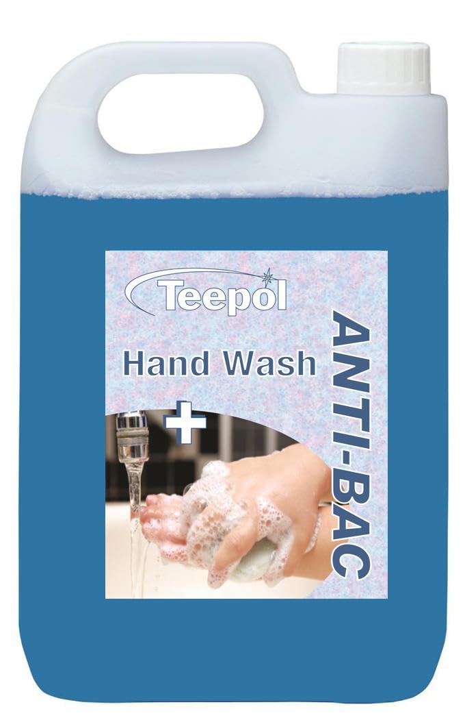 Teepol Anti-Bac Hand Wash - Luxury Lightly Scented Antibacterial Liquid Soap, 5 Litre