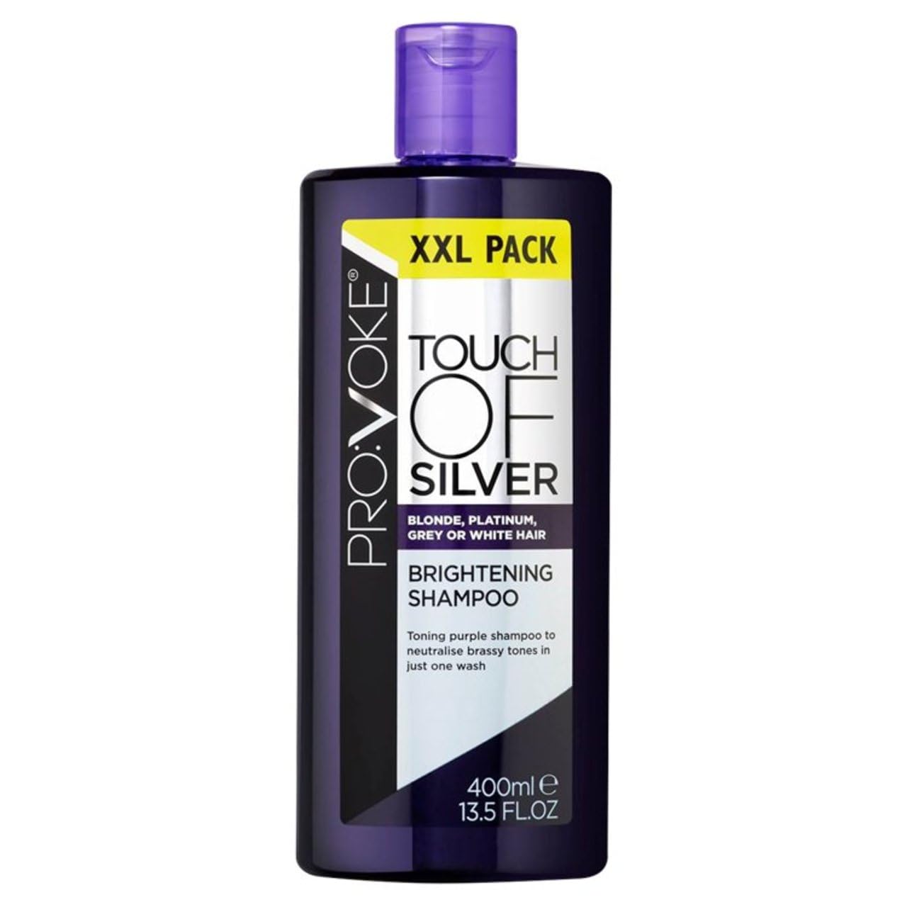 PRO:VOKE Touch of Silver XXL Brightening Purple Shampoo 400ml for Blonde & Grey Hair
