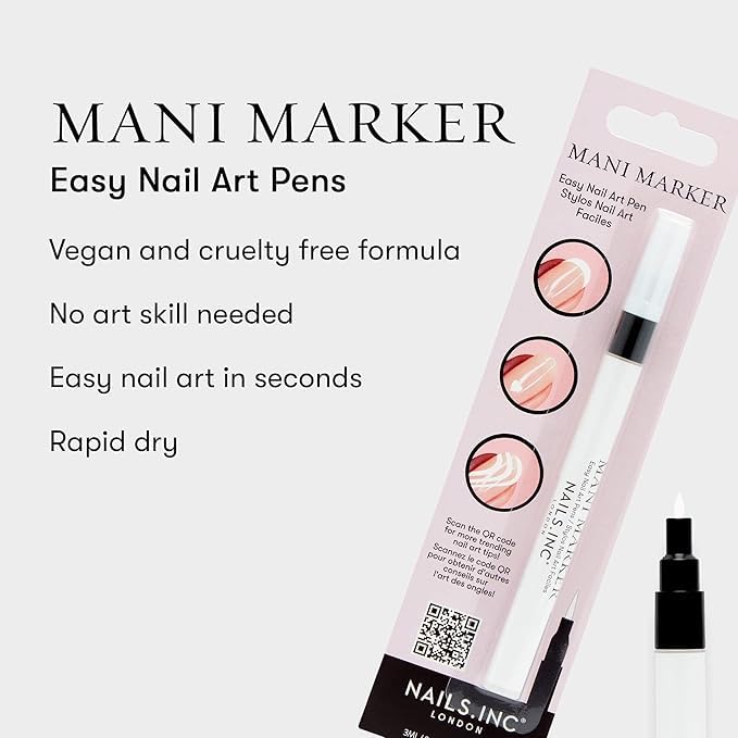 Nails.INC Mani Marker White Precision Nail Art Pen for Quick Designs 4