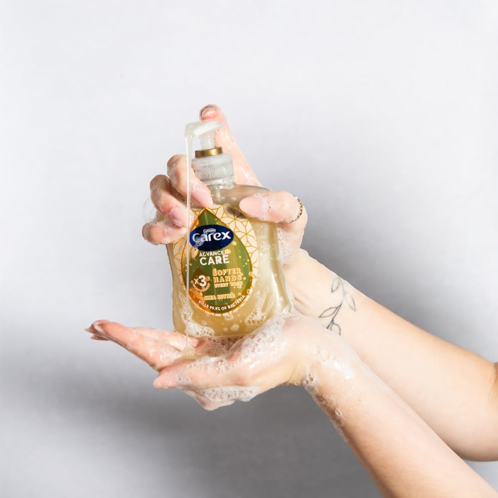 CAREX Advanced Care Shea Butter Antibacterial Hand Wash, Pack of 6 x 250ml, 3x Moisturisers 5