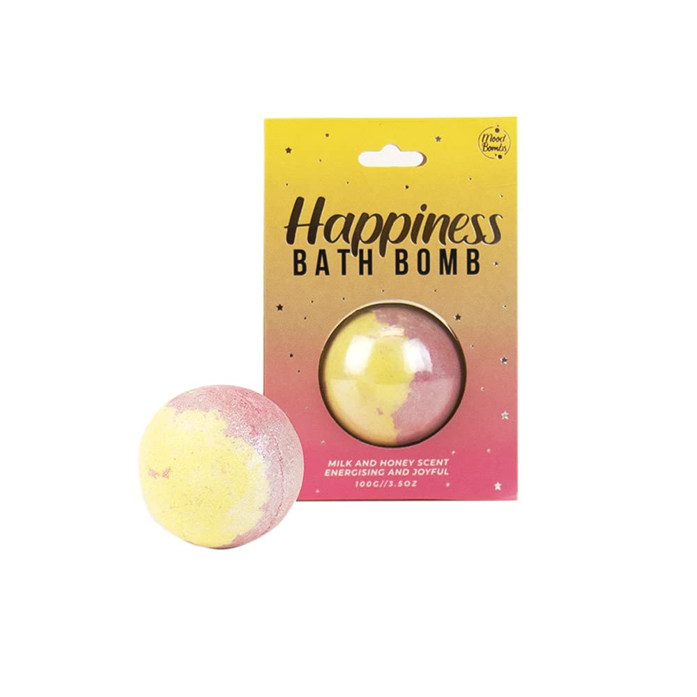 Gift Republic Happiness Mood Boosting Bath Bomb, Milk and Honey Scented, 100g