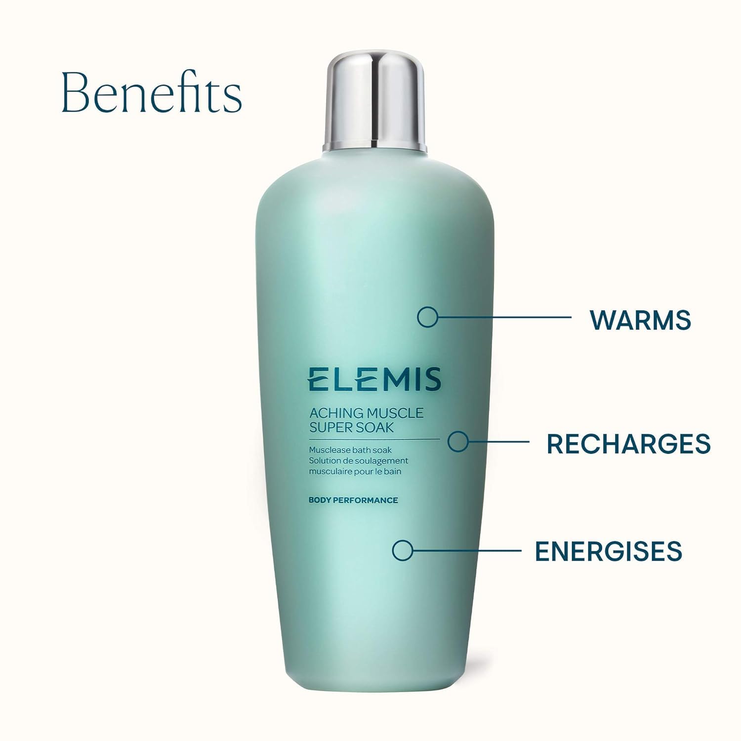 ELEMIS Muskelentspannung Super Soak 400 ml – Löst Muskelverspannungen, lindert Schmerzen, entspannendes Badezusatz mit ätherischen Ölen, zur Regeneration nach dem Training. 3