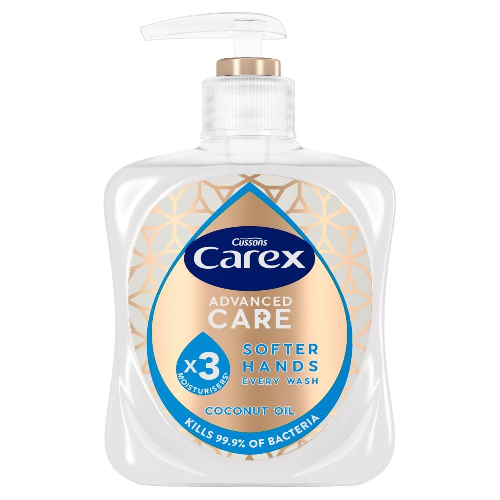CAREX Advanced Care Moisturising Antibacterial Hand Wash, Coconut Scent, 6 x 250ml Bulk Pack