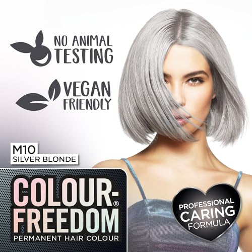 Colour Freedom Metallic Silberblond Permanente Haarfarbe mit PurePlex. Ultraglänzende, pflegende Haarfarbe. 100 % Grauabdeckung. Von Knight &amp; Wilson. 2