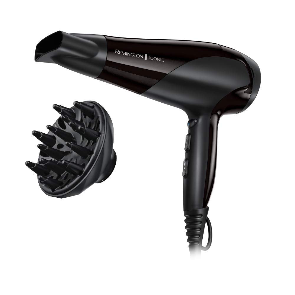 Remington Ionic Dry Hair Dryer 2200 Watt with Diffuser and Styling Nozzle