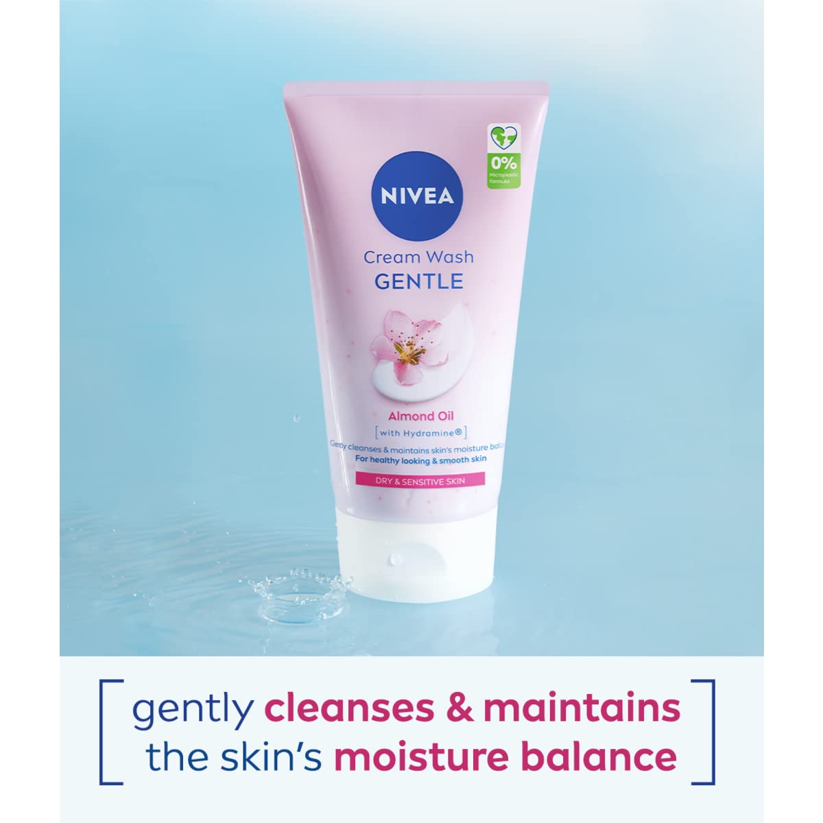 NIVEA Gentle Face Cream Wash 150ml with Almond Oil and Hydramine for Sensitive Skin 3