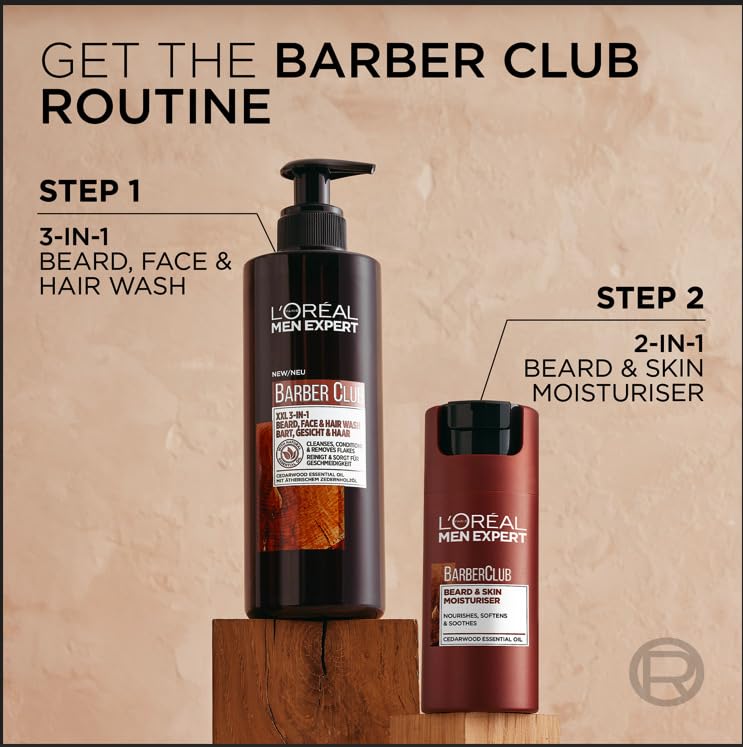 L'Oréal Paris Men Expert Barber Club Beard and Face Moisturiser XL 100ml with Cedarwood Oil 3