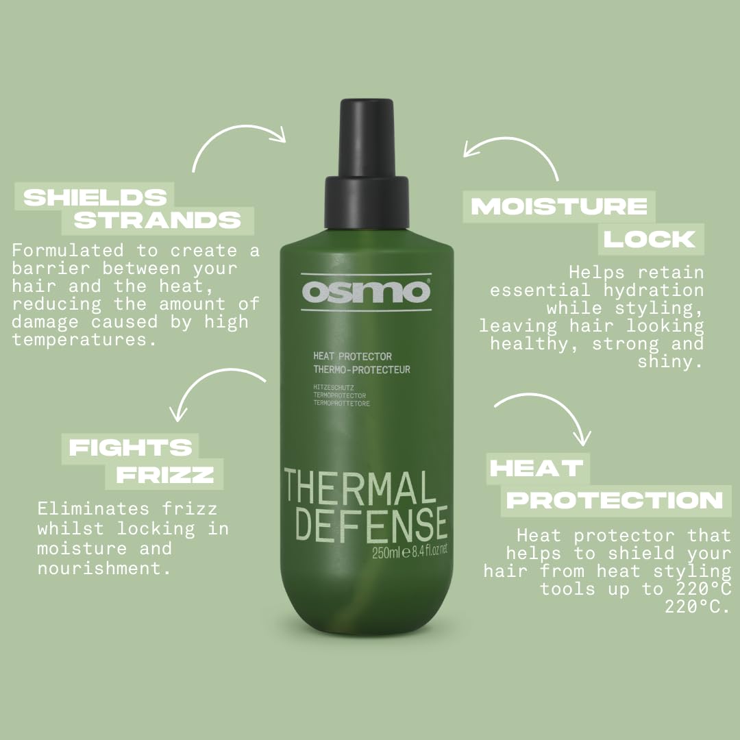 Osmo Thermal Defense Heat Protectant Spray | Vegan Formula | Protects up to 200°C