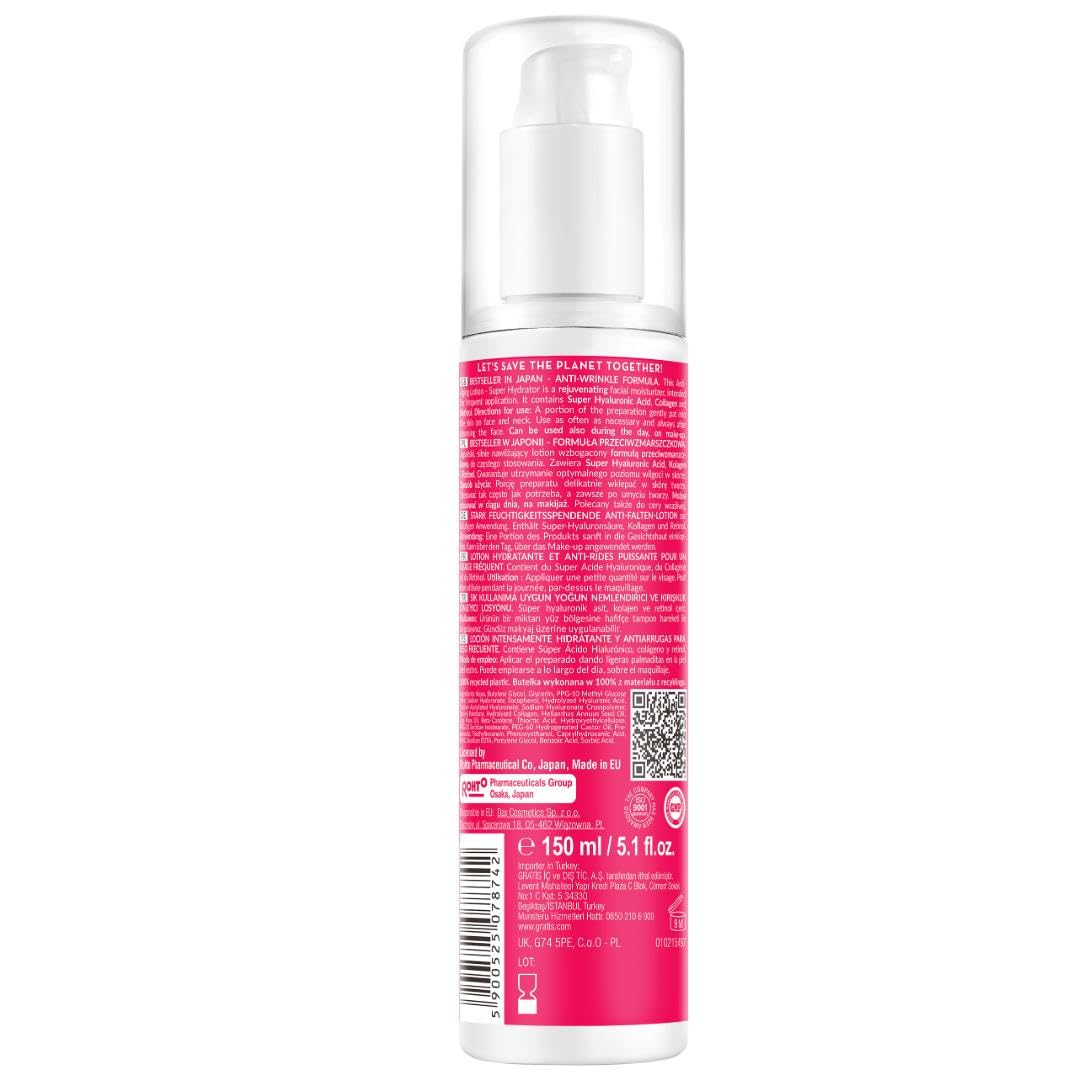 Hada Labo Tokyo Anti-Ageing Super Hydrator Lotion with Hyaluronic Acid, Collagen & Retinol, 150 ml