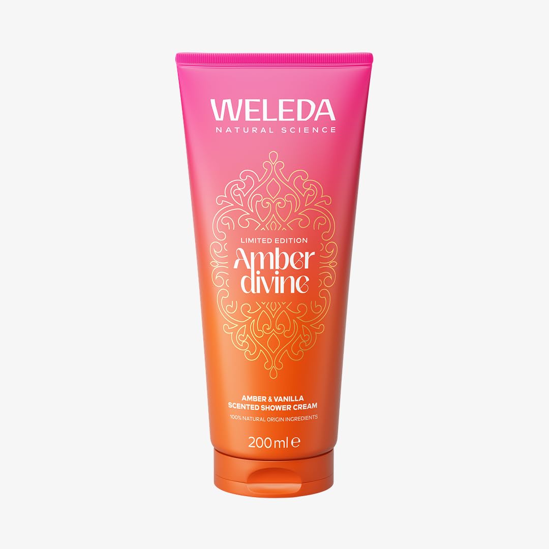 Weleda Amber Divine Shower Gel with Amber & Vanilla, Vegan Body Wash, 200ml