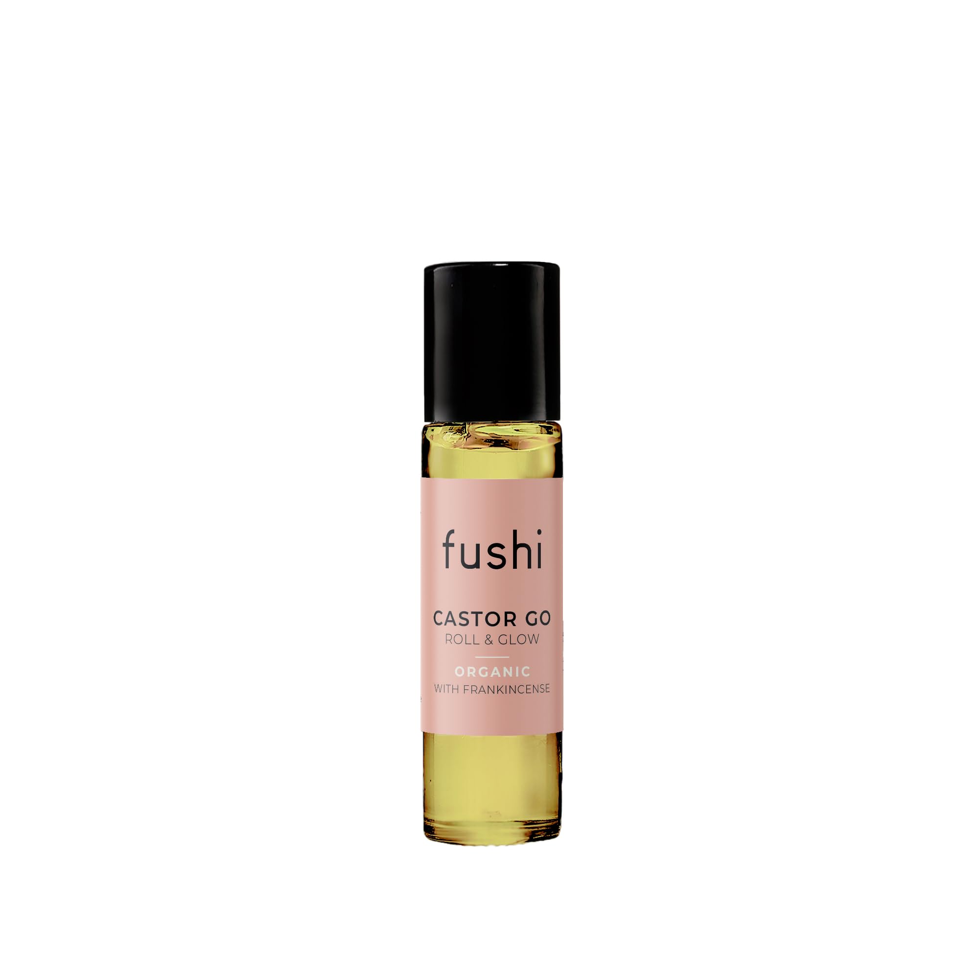 Fushi Bio-Rizinusöl 10 ml Roll &amp; Glow, 100 % rein, kaltgepresst, für trockene Haut, Wimpern und Augenbrauen – praktische Größe für unterwegs, hexanfrei, natürlich, lebensmittelecht