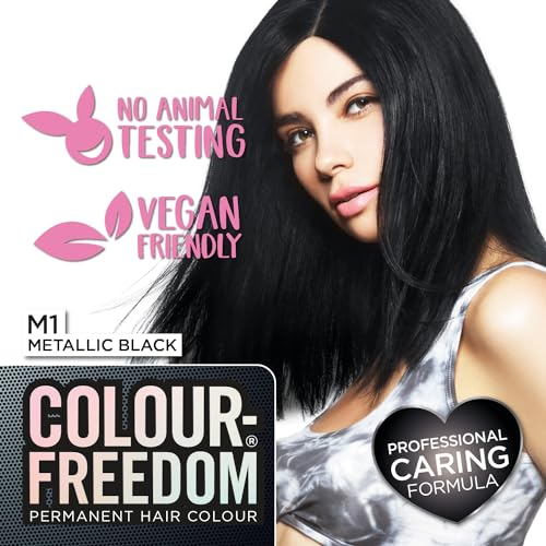 Colour Freedom Metallic Black Permanente Haarfarbe mit PurePlex. Ultraglänzende, pflegende Haarfarbe. 100 % Grauabdeckung. Von Knight &amp; Wilson. 2