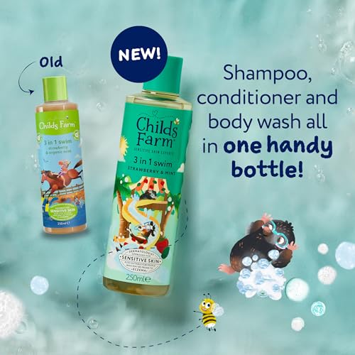 Childs Farm 3 in 1 Swim Body Wash, Shampoo & Conditioner with Strawberry & Mint 2