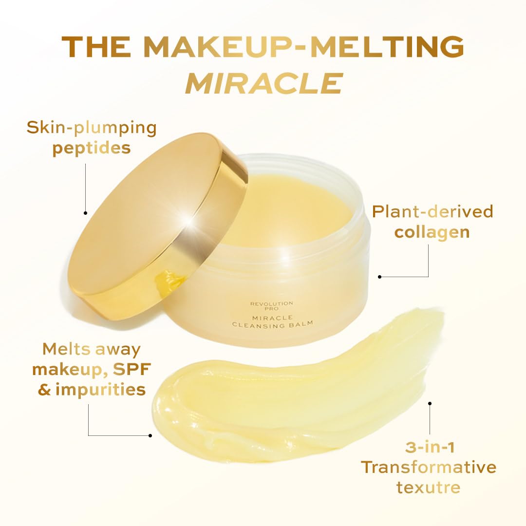 Revolution Pro Miracle Vegan Collagen Cleansing Balm - Hydrating Makeup Melting Cleanser