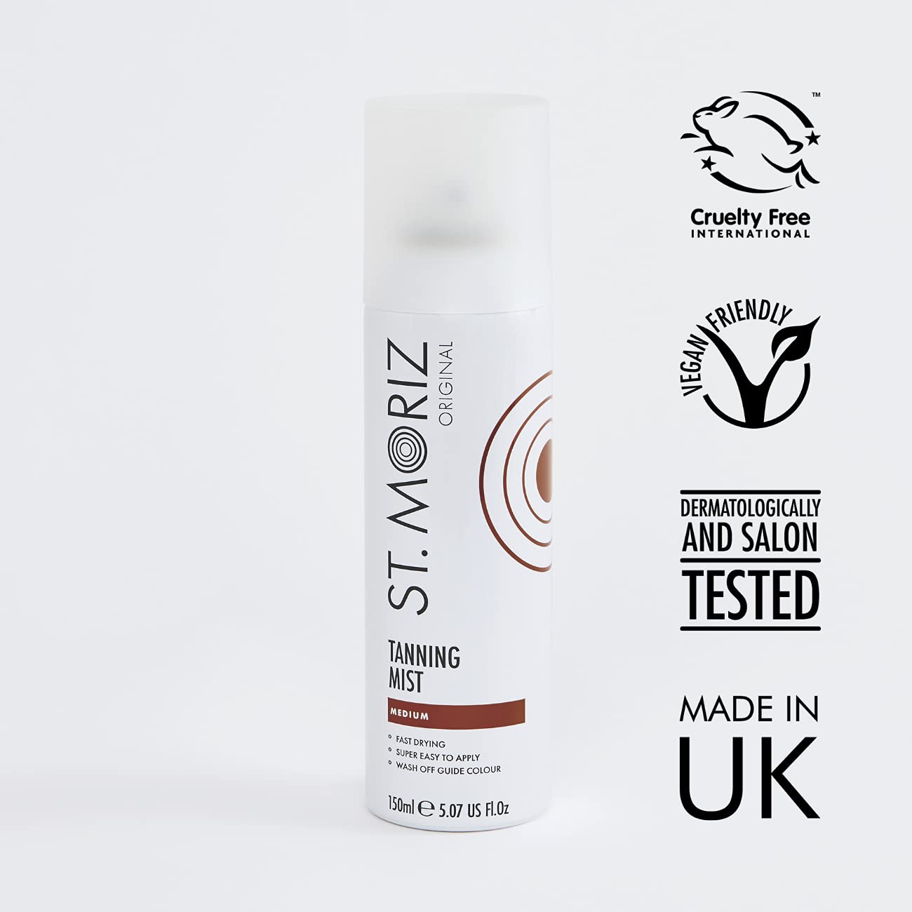 St. Moriz Original Selbstbräunungsspray in Medium | Schnelltrocknendes, veganes Selbstbräunungsspray | Sofort abwaschbare Farbanleitung für einen goldenen Teint | Dermatologisch getestet | Vegan | Tierversuchsfrei | 150 ml 3