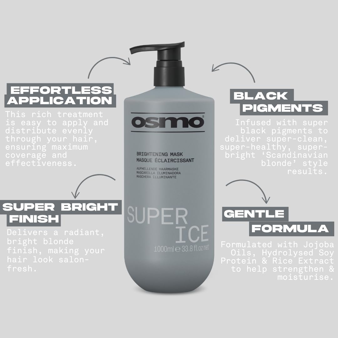 OSMO Super Ice Brightening Mask with Black Pigment for Toning Blonde Hair 1000ml