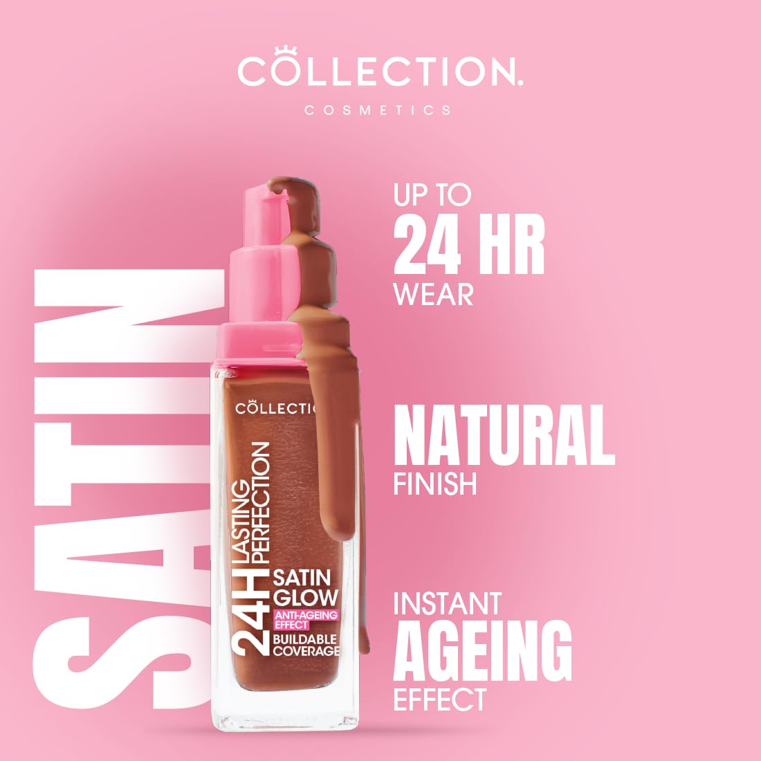 Collection Lasting Perfection Satin Foundation - Full Coverage, Hydrating, Vegan Formula 3