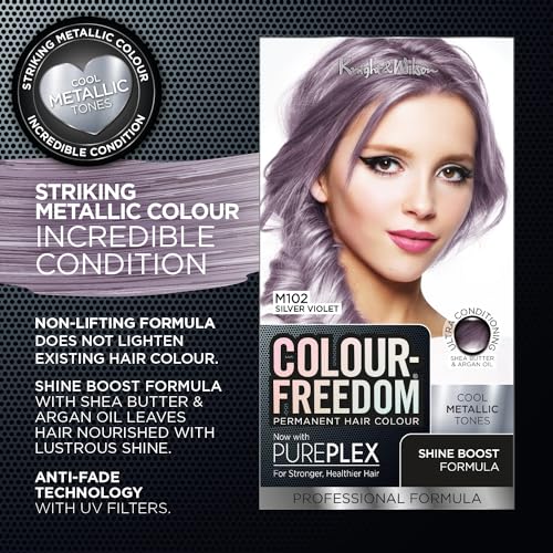 Knight & Wilson Colour Freedom Metallic Silver Violet Permanent Hair Dye with PurePlex 3