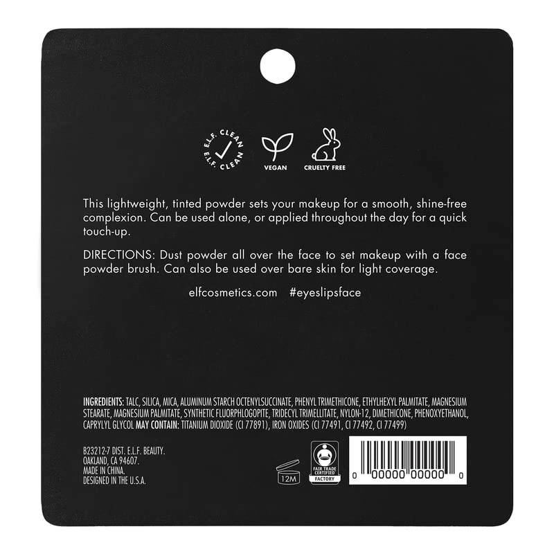 elf Prime &amp; Stay Finishing Powder, fixiert das Make-up, kontrolliert Glanz und glättet den Teint, transparent, 4,8 g (0,17 oz) 5